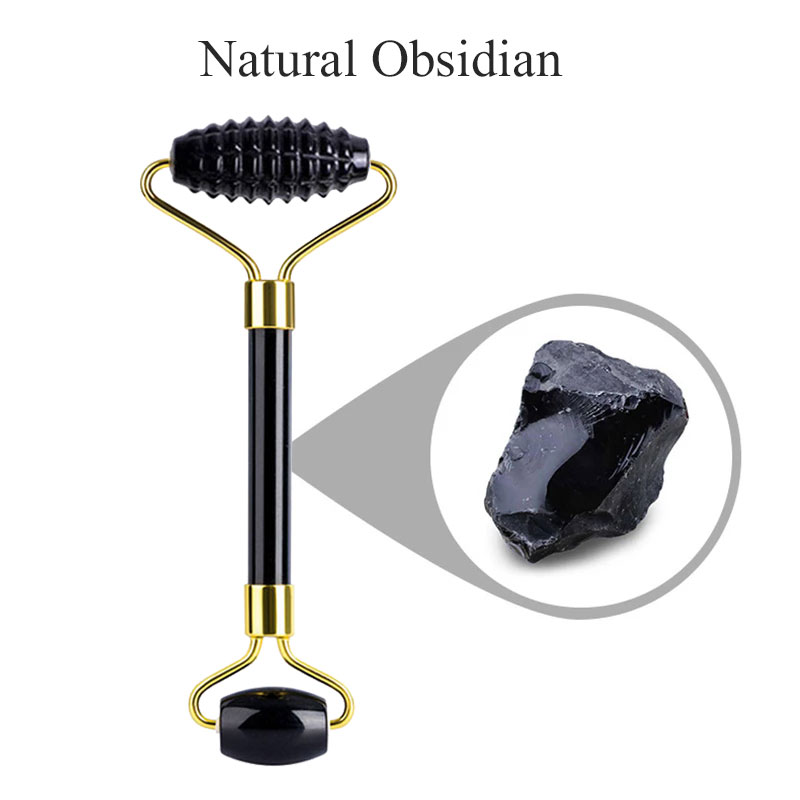 Jade Roller Stone - Naturalny obsydianowy roller do masażu twarzy,